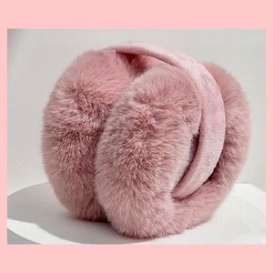 Pink Furry Plush Warm Winter Earmuffs